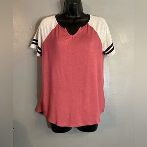Pink Rose red jersey T-shirt